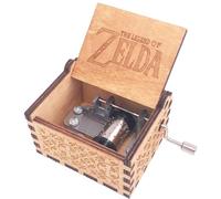 The Legend of Zelda - Caja musical de madera tallada con manivela, reproduce Zelda: Canción de tormentas de Ocarina of Time, color marrón
