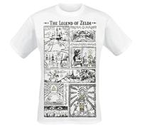 The Legend of Zelda Drawings Hombre Camiseta Blanco S 100% algodón Vorne Bedruckt Regular