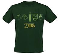The Legend of Zelda Iconos Camisa de utilidades de Trabajo, Verde, M Hombres