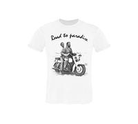 The Legend Road To Paradise 18-70-5 temas famosos cine urbano hombres 100% algodón flameado BS, blanco, L