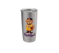 The Legend Teddy Bear Basketball Dunk, Cool Basketball Bear Vaso térmico de acero inoxidable de doble pared