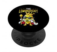 The Lemonarchy Funny Lemon King Crown Juego de Palabras PopSockets PopGrip Adhesivo