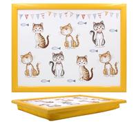 The Leonardo Collection - Bandeja de Regazo para Gatos con Bolsa de Frijoles para Servir Platos, Bonitas bandejas de Regazo para Comer en el Regazo para la Cena o el Desayuno, bandejas de Comida de