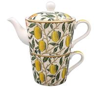 The Leonardo Collection Fruits Tea for One de William Morris | Elegante juego de té con diseño icónico de frutas | Perfecto para la hora del té solo o como pieza decorativa | Cerámica duradera
