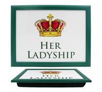 The Leonardo Collection Her Ladyship - Bandeja pequeña para Servir Alimentos y desayunos, cómodas bandejas de Regazo con cojín, Bandeja de Comida Duradera para Comer en el Regazo, bandejas Ideales