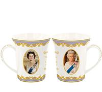 The Leonardo Collection Her Majesty Queen Elizabeth II LP18204 - Juego de 2 tazas, color blanco