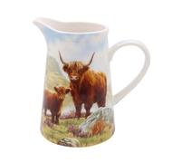 The Leonardo Collection Highland Cow - Jarra Macneil Studios para el hogar y la oficina, elegante jarra de crema y leche para múltiples usos en la cocina, jarra de cerámica o vidrio ideal para crema