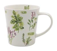 The Leonardo Collection Juego de 4 tazas de jardín de hierbas Jennifer Rose Gallery, tazas para té y café para bebidas calientes | Tazas de porcelana impresas finas para la cocina y el hogar |