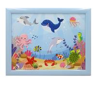 The Leonardo Collection Little Stars Sea Life - Bandeja de Regazo con Bolsa de Frijoles para Servir Platos, Bonitas bandejas para Comer en el Regazo para la Cena o el Desayuno, bandejas de Comida de