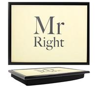 The Leonardo Collection Mr Right - Bandeja de Regazo para Servir Alimentos y desayunos, cómodas bandejas de Regazo con cojín, Bandeja de Comida Duradera para Comer en el Regazo, bandejas Multiusos