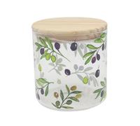 The Leonardo Collection Olive Grove By Jennifer Rose Glass Olive Grove - Recipiente de vidrio para el hogar y la cocina, tarros de almacenamiento para galletas, té, café, organizadores de cocina
