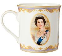 The Leonardo Collection Taza conmemorativa Her Majesty Queen Elizabeth II, color blanco, 9 cm de alto
