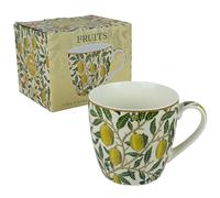 The Leonardo Collection Taza de desayuno de frutas William Morris, tazas de té y café para bebidas calientes | Tazas impresas de porcelana fina para cocina y hogar | Tazas de cerámica reutilizables