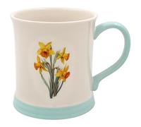 The Leonardo Collection Taza de narciso en relieve con diseño de vida campestre, té y café para bebidas calientes, tazas impresas de porcelana fina para cocina y hogar, tazas de cerámica reutilizables