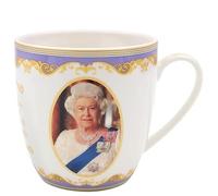 The Leonardo Collection Taza y Posavasos en Caja de Regalo con Ventana | HM Queen Isabel II | 1 Pieza - 12 x 85 x 89 cm Accesorio, Blanco, 11 cm