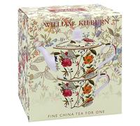 The Leonardo Collection William Kilburn Tea for One - Juego de tetera y taza de cerámica, hermoso regalo para el hogar y la oficina, elegante tetera impresa para entusiastas del té