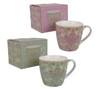 The Leonardo Collection William Morris - Juego de 2 tazas de desayuno de porcelana (400 ml)