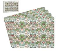 The Leonardo Collection William Morris - Juego de 4 manteles Individuales para Comedor, Antideslizantes, Lavables, fáciles de Limpiar