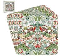 The Leonardo Collection William Morris - Juego de 4 Posavasos de ladrón de Fresas para Oficina, hogar y Cocina, Bonito Juego de Posavasos para decoración del hogar, Accesorios para Bebidas para té y