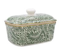 The Leonardo Collection William Morris Larkspur - Mantequera para cocina y hogar, apta para lavavajillas, con tapa para mantener la mantequilla fresca, mantequilla duradera sin BPA para almacenamiento