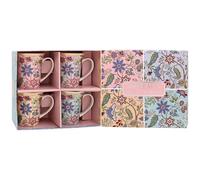 The Leonardo Collection William Morris Lustre Artemis - Juego de 4 tazas para cocina y hogar, elegante juego de 4 tazas de vajilla para cada ocasión, bonito juego de tazas de café para hombres y