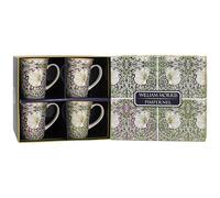 The Leonardo Collection William Morris Lustre Pimpernel - Juego de 4 tazas para cocina y hogar, juego de 4 tazas de vajilla para cada ocasión, bonito juego de tazas de café para hombres y regalos de