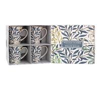 The Leonardo Collection William Morris Lustre Willow Bough - Juego de 4 tazas para cocina y hogar, juego de 4 tazas de vajilla para cada ocasión, bonito juego de tazas de café para hombres y regalos