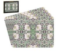 The Leonardo Collection William Morris Pimpernel - Juego de 4 manteles Individuales para Comedor, tapetes de Cocina Ideales Antideslizantes y Lavables para Mesa, manteles Individuales fáciles de