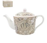 The Leonardo Collection William Morris - Tetera de alcachofa navideña con elegante diseño de temporada, vajilla decorativa de vacaciones y regalo pensado para los amantes del té y coleccionistas