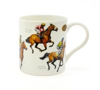 The Leonardo Collection Winning Post - Taza de porcelana fina Windsor, diseño de carreras de caballos, famosos caballos y jinetes, taza perfecta para los fanáticos de las carreras de caballos, color