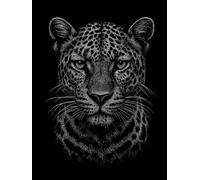 The Leopard: A Minimalist Matt Black Display Book with Blank Pages