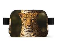 The Leopard Hunting - Riñonera impermeable para hombres y mujeres, bolsa ajustable para viajes, bolsa cruzada ligera para correr, gimnasio
