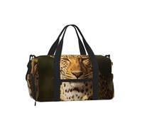 The Leopard Hunting Sports Duffel Bag con compartimento para zapatos, ligera, gimnasio, fin de semana para hombres y mujeres, bolsa de viaje impermeable con bolsillo húmedo