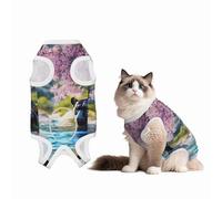 The Leopard Next to The Lilac Flower - Traje de cirugía para perro, 100 % algodón, transpirable, de cuerpo completo, para perros y gatos con bonitos estampados, mascotas masculinas y hembras, talla L