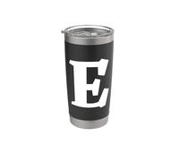The Letter E Fun Big and Bold for Eventos Family Teams Grupos Vaso térmico de acero inoxidable de doble pared