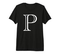 The Letter P - Monograma con Inicial de Alfabeto mayúscula de Estilo clásico Camiseta Premium