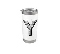 The Letter Y Fun Big and Bold para eventos Grupos de equipos familiares Vaso térmico de acero inoxidable de doble pared