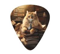 The Library Cat - Palas de guitarra para guitarra, bajo, guitarra eléctrica o Hawaii de cuatro cuerdas (12 paquetes, finas, medianas, pesadas)