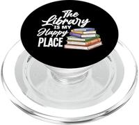 The Library Is My Happy Place Amantes de los Libros PopSockets PopGrip para MagSafe
