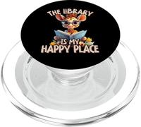 The Library Is My Happy Place Jirafa Teacher PopSockets PopGrip para MagSafe