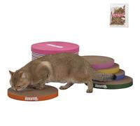 THE LICKER STORE CSR1012A Kate - Almohadilla rascadora Reversible para Gatos de cartón con patrón Moderno de 12 Pulgadas en Caja con Hierba gatera, Multicolor (Paquete de 5)