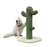 THE LICKER STORE CTR1000A Pecos - Poste rascador Moderno de Yute para Gatos de 21 Pulgadas con Juguete Peludo, Verde/Blanco