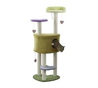THE LICKER STORE CTR1002A Aisling - Árbol de Gato Moderno de sisal de 4 Niveles con Postes rascadores, Percha para Siesta y Juguetes Colgantes, Multicolor
