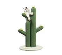 THE LICKER STORE CTR1005A Socorro - Poste rascador Moderno de Yute de 87 cm con Juguetes de Flores, Color Verde y Blanco