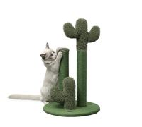 THE LICKER STORE CTR1009A Marfa - Poste rascador Moderno de yute Triple Cactus para gatos con Juguete Peludo, Color Verde