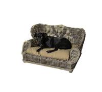 THE LICKER STORE DBD1004A - Sofá cama clásico de ratán mediterráneo tejido a mano de 27.5 x 18 pulgadas con cojín lavable a máquina, color gris Kubu