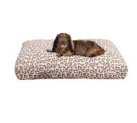 THE LICKER STORE DBD3001E-L Mabel - Cama Rectangular de Felpa Reversible de 41 x 25.5 Pulgadas con Funda Lavable, diseño Moderno de Leopardo Moderno