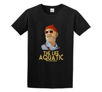The Life Aquatic with Steve Zissou Billy Murray Unisex 100% Cotton Short-Sleeve T-Shirts Black L