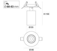 The Light Group SLC Foco empotrable LED ART, 1 luz, blanco, 3.000 K, aluminio EC:EPREL:988877