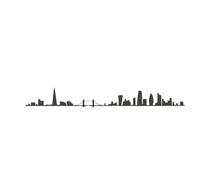 The Line London V2 - Figura decorativa de pared, diseño de horizonte, 50 cm, color negro